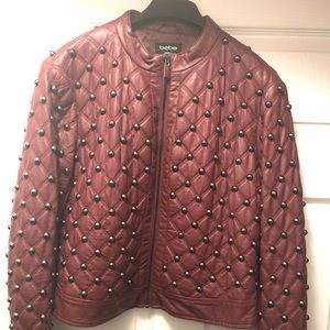 Studded faux leather jacket !